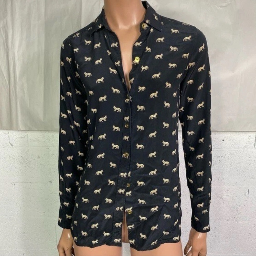 100% Silk Black Blouse